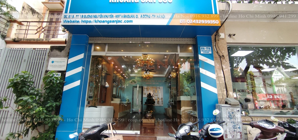 Hình ảnh mặt tiền showroom thiết bị vệ sinh Hải Đăng sau khi hoàn thiện